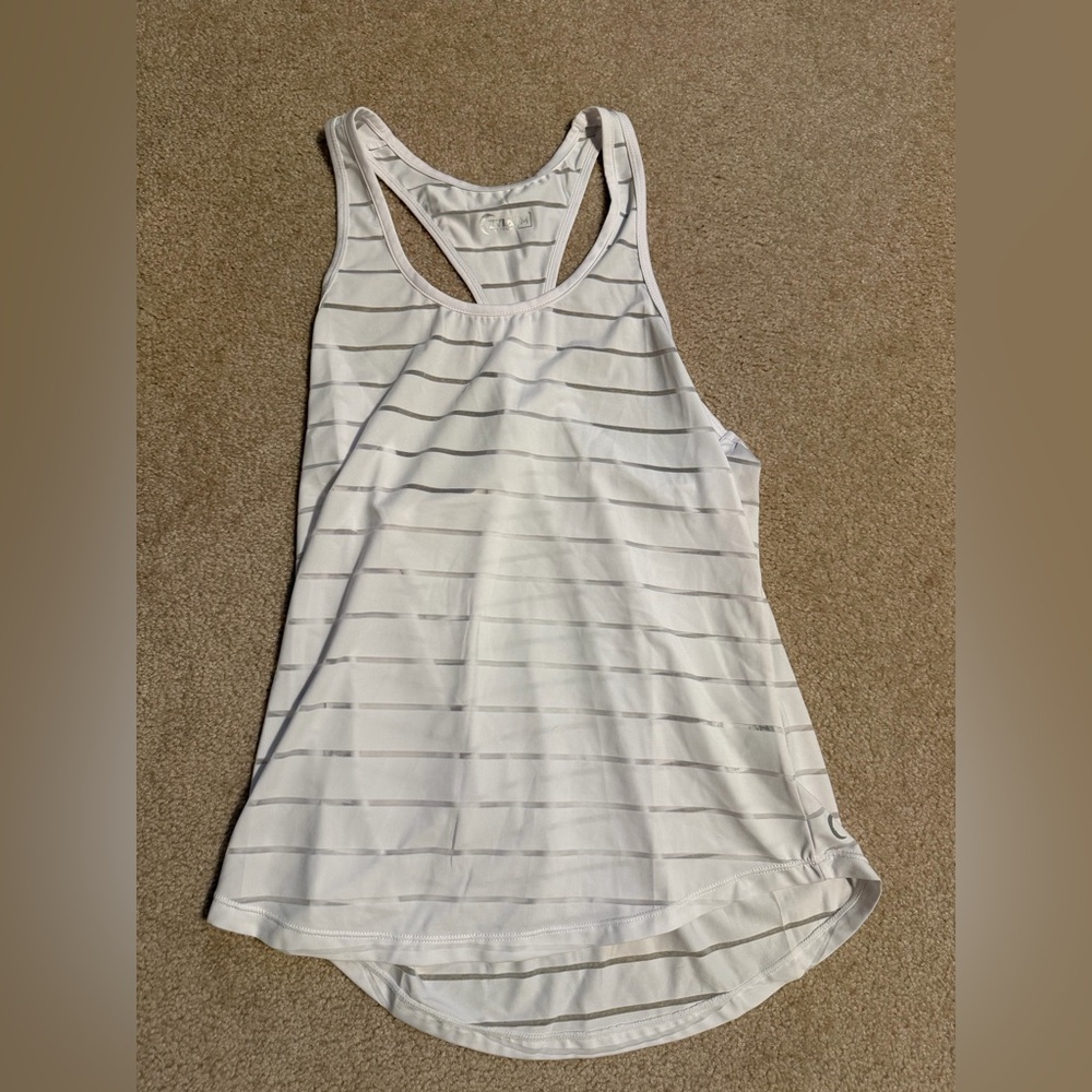 Zyia Active White Stripe Tank Size M